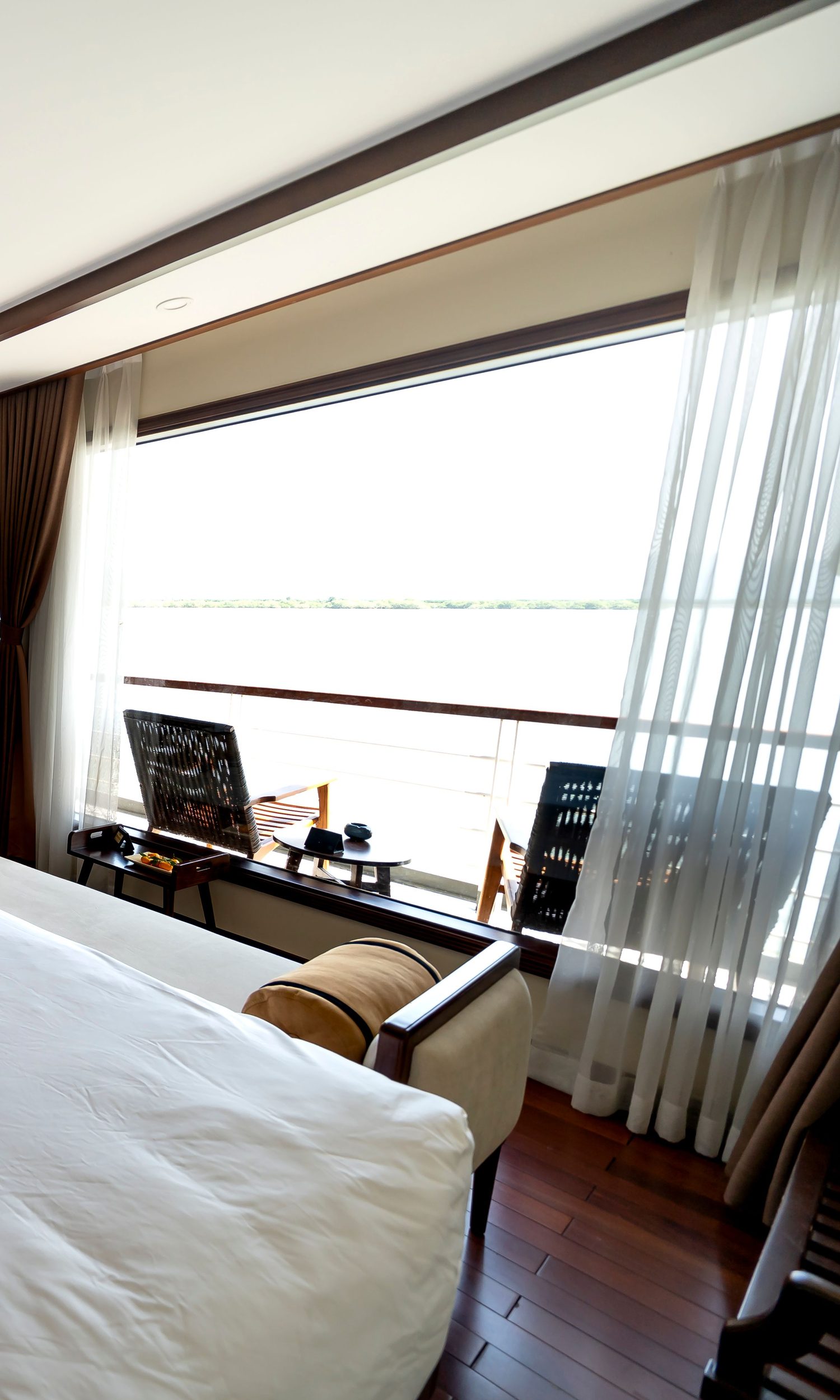 Elegant suite balcony overlooking the water